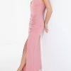 Women Casual Pink Ruched Maxi Dress